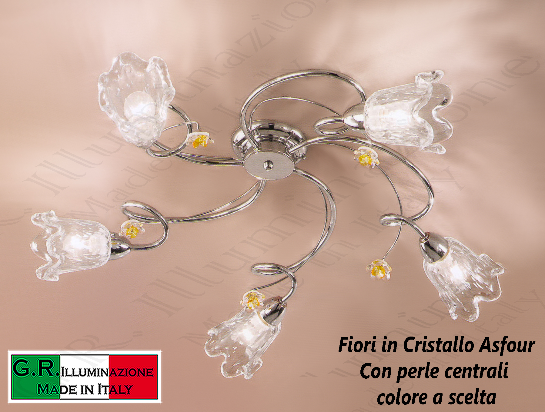Plafoniera Fiori Murano : Lampadario plafoniera soffitto moderna cromata luci cromo