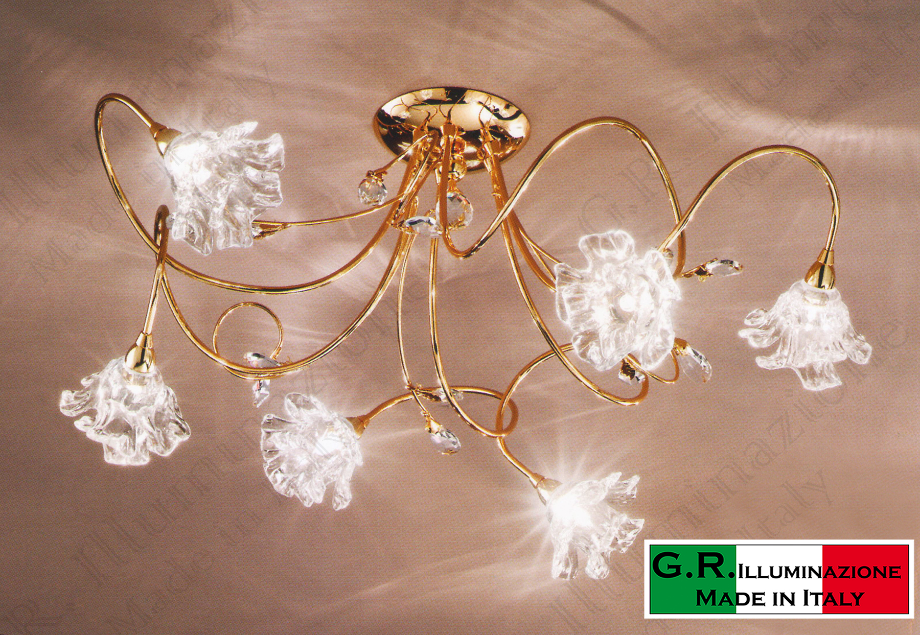 Plafoniera Bagno Cristallo : Lampadario plafoniera moderna soffitto 3 luci bagno oro cristallo