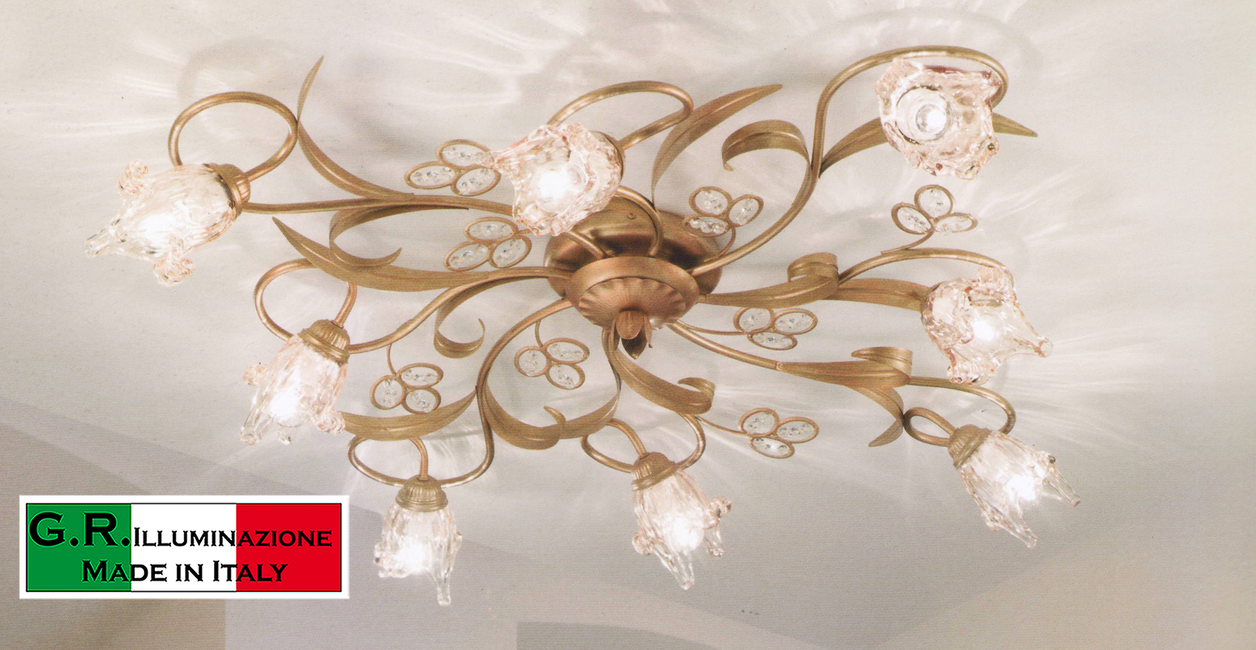 Plafoniera Fiori Murano : Plafoniera moderna quadrata in vetro di murano led alaska