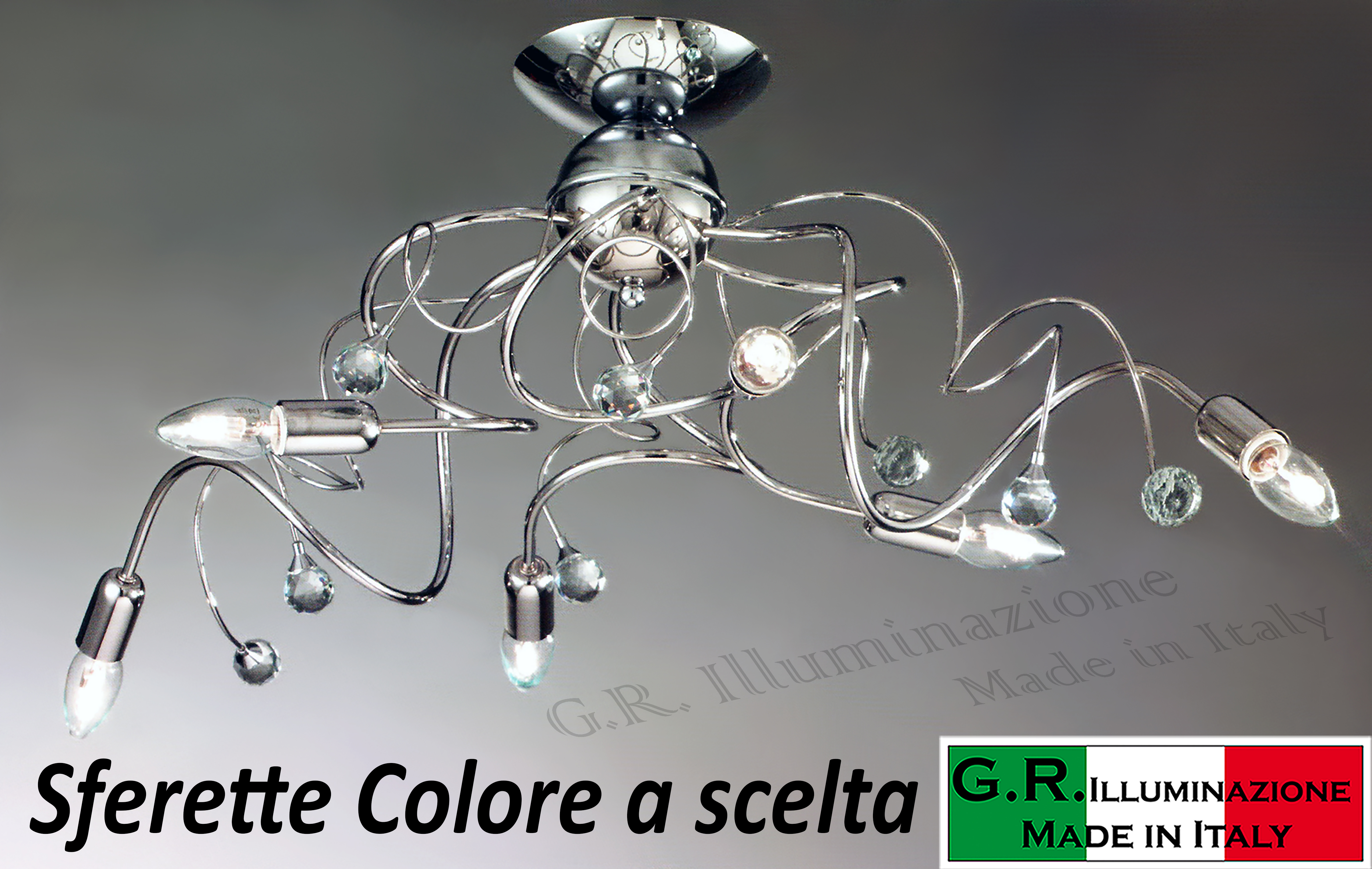 Plafoniere Soffitto Cristallo : Lampadario plafoniera soffitto moderna cromata luci cromo