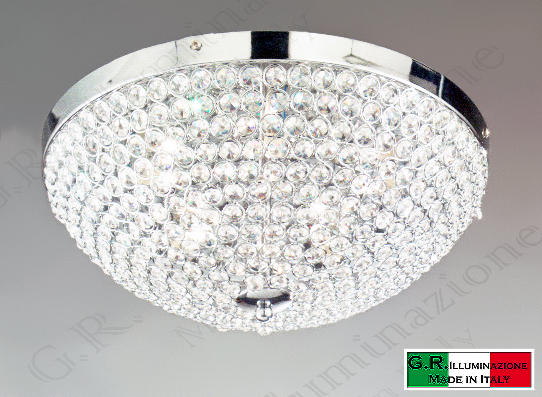 Plafoniere Soffitto Cristallo : Lampadario plafoniera soffitto moderna cromata luci cromo