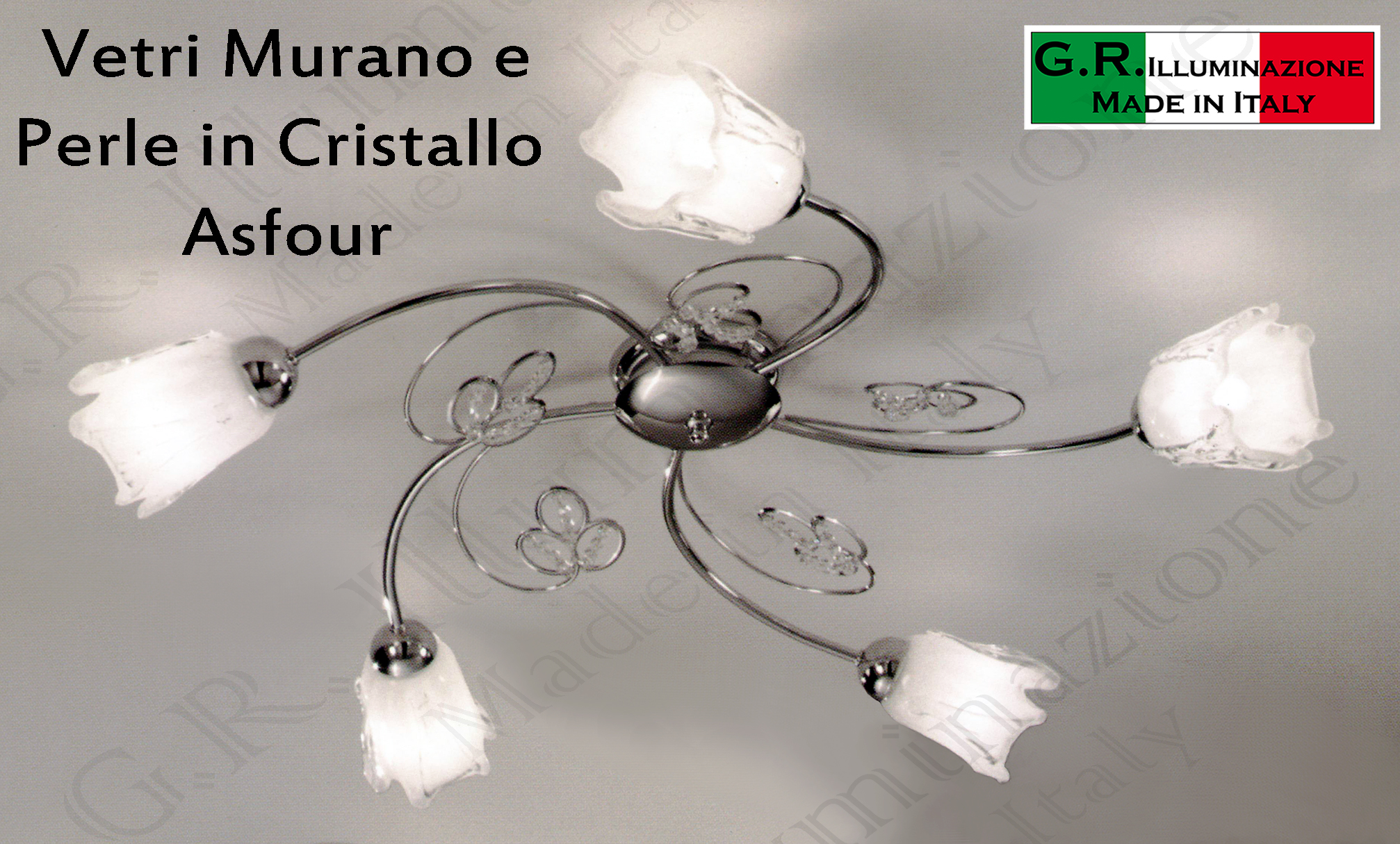 Plafoniera Moderna Vetro Murano : Applique a due luci in vetro di murano multicolore stile moderno